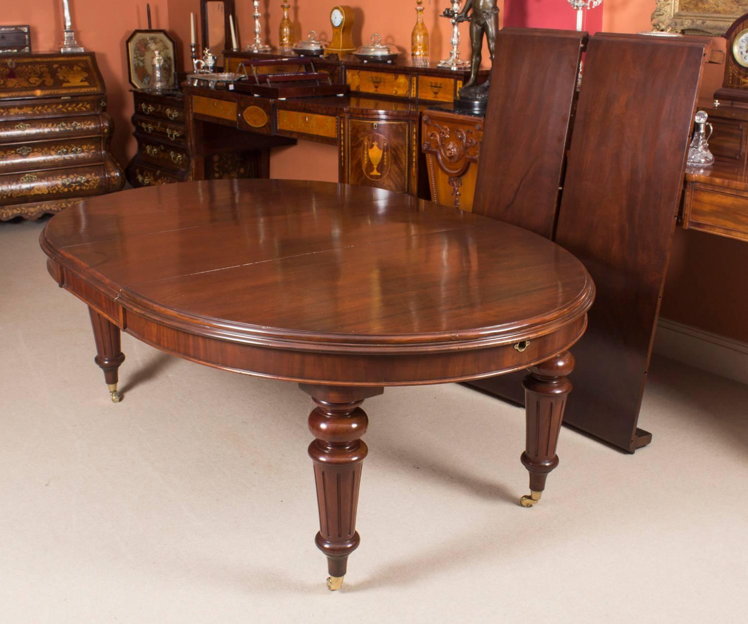 Hand-Crafted 19th Century Oval Extending Dining Table and Ten Balloon Back Dining Chairs