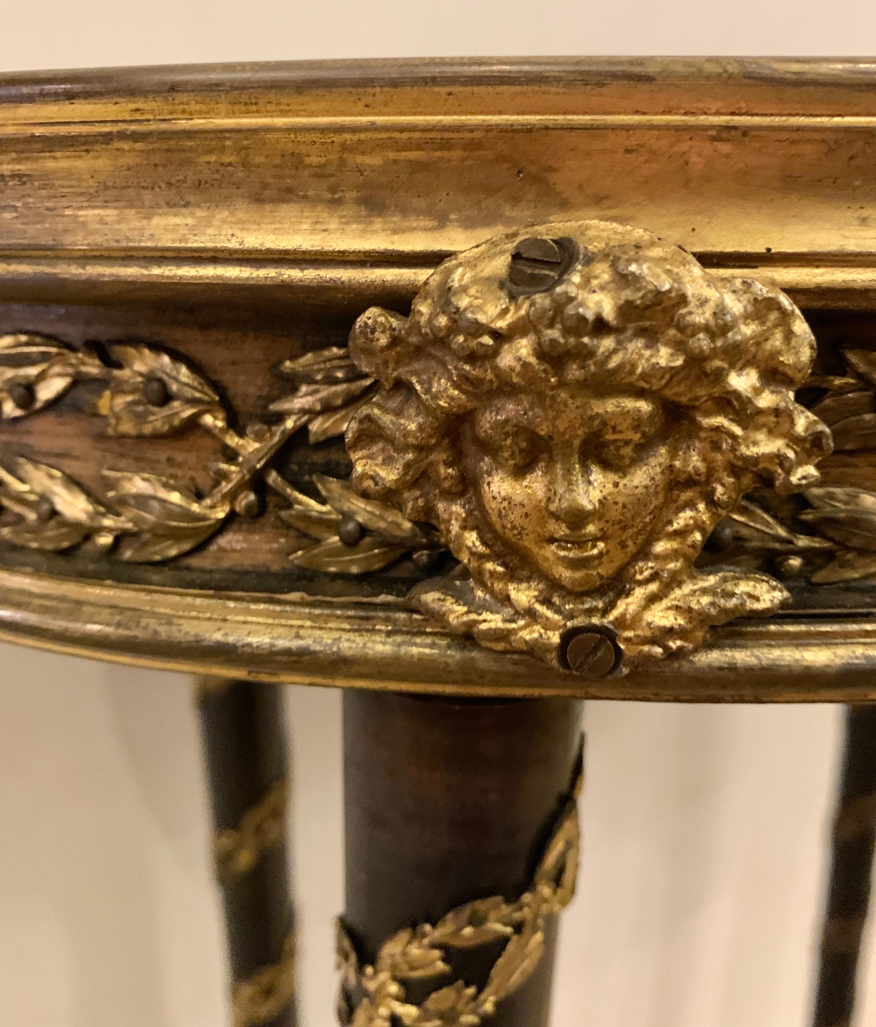 19th Century Oval French End Gueridon or Bouilliotte Table Finely Bronze Mounted In Good Condition In Stamford, CT