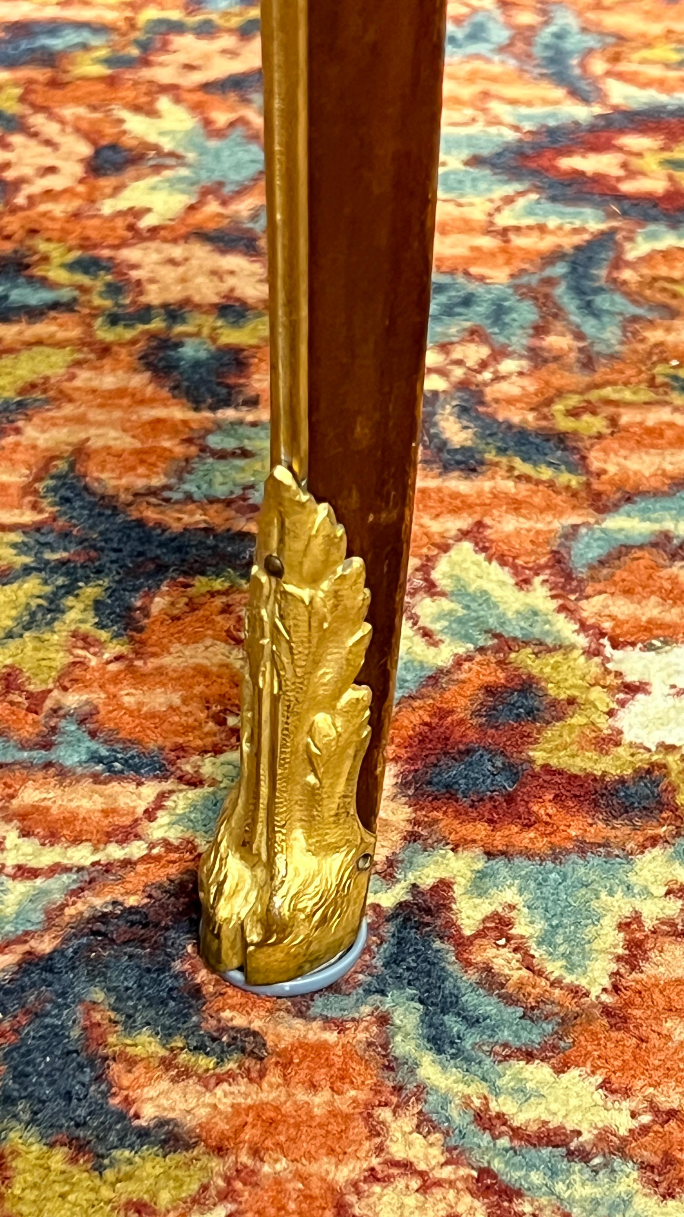 19th Century Oval French Louis XV / XVI Style Gilt Bronze Mounted Side Table For Sale 3