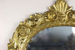 19th Century Oval Gilt Florentine Mirror, Original Mirror Plate, AT ca. 1810