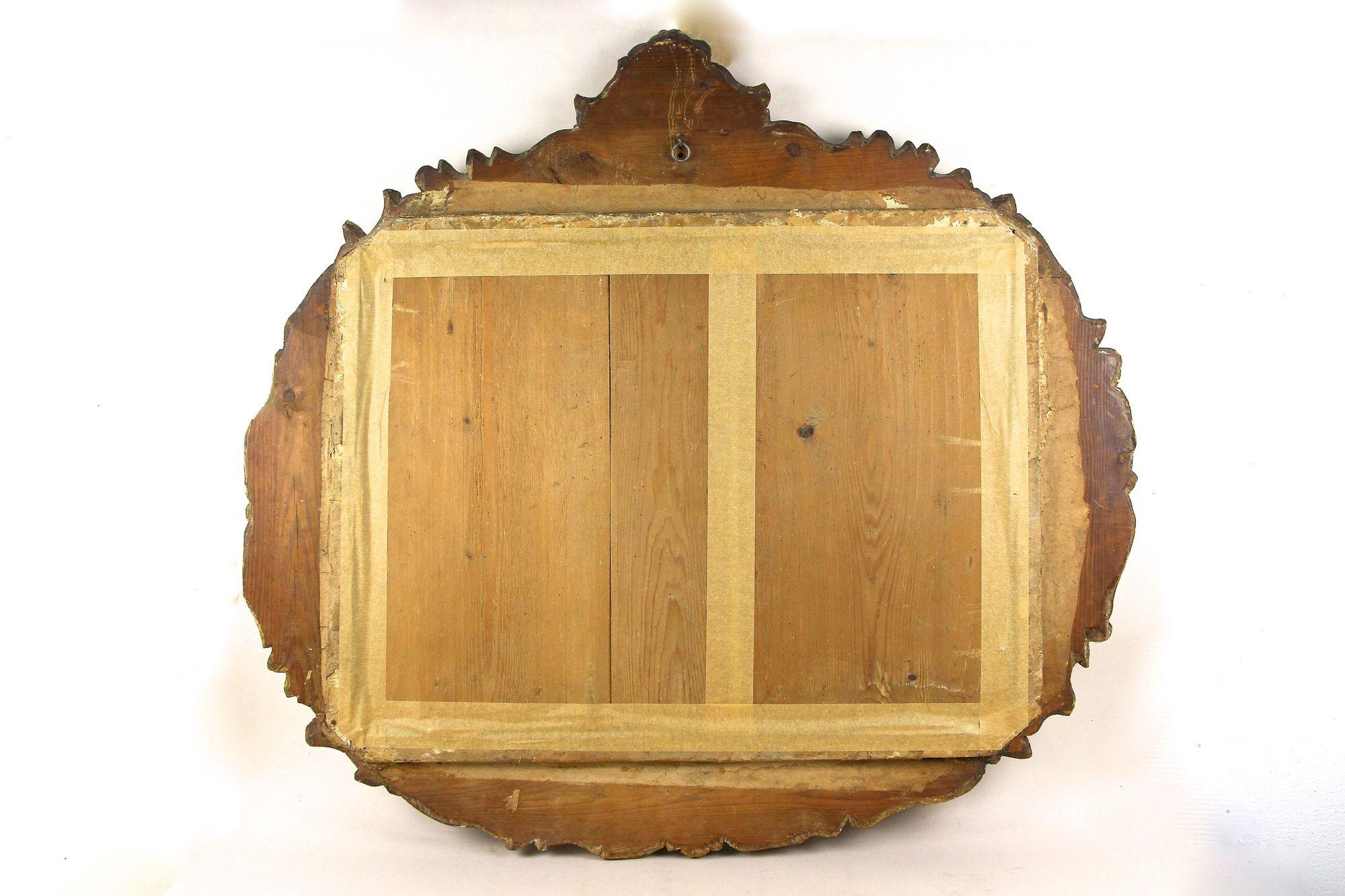 Miroir Florentine ovale et doré du 19e siècle, plaque de miroir d'origine, AT vers 1810 en vente 14