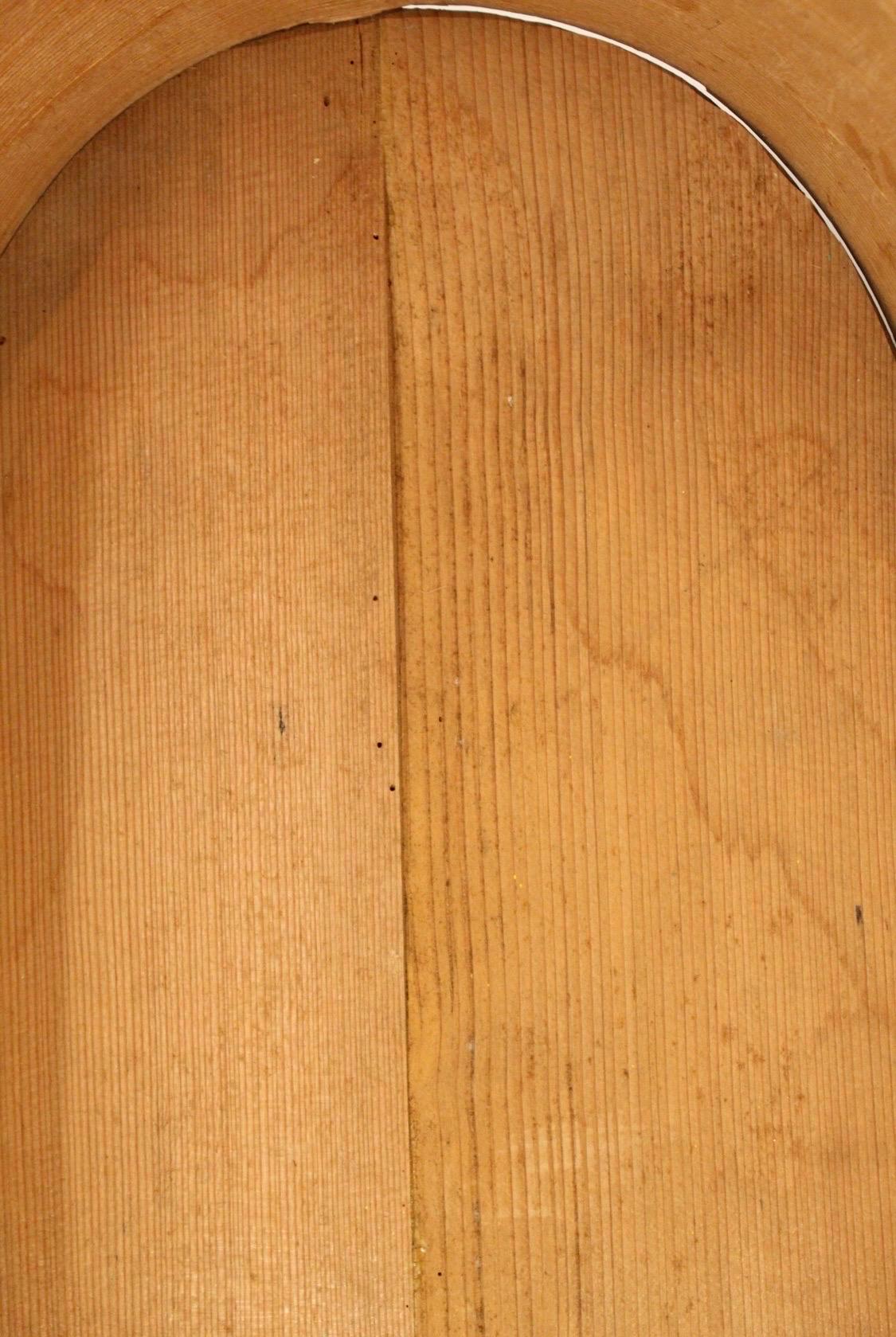 Bois Boîte de mariée ovale du 19ème siècle peinte à la main en bois cintré en vente