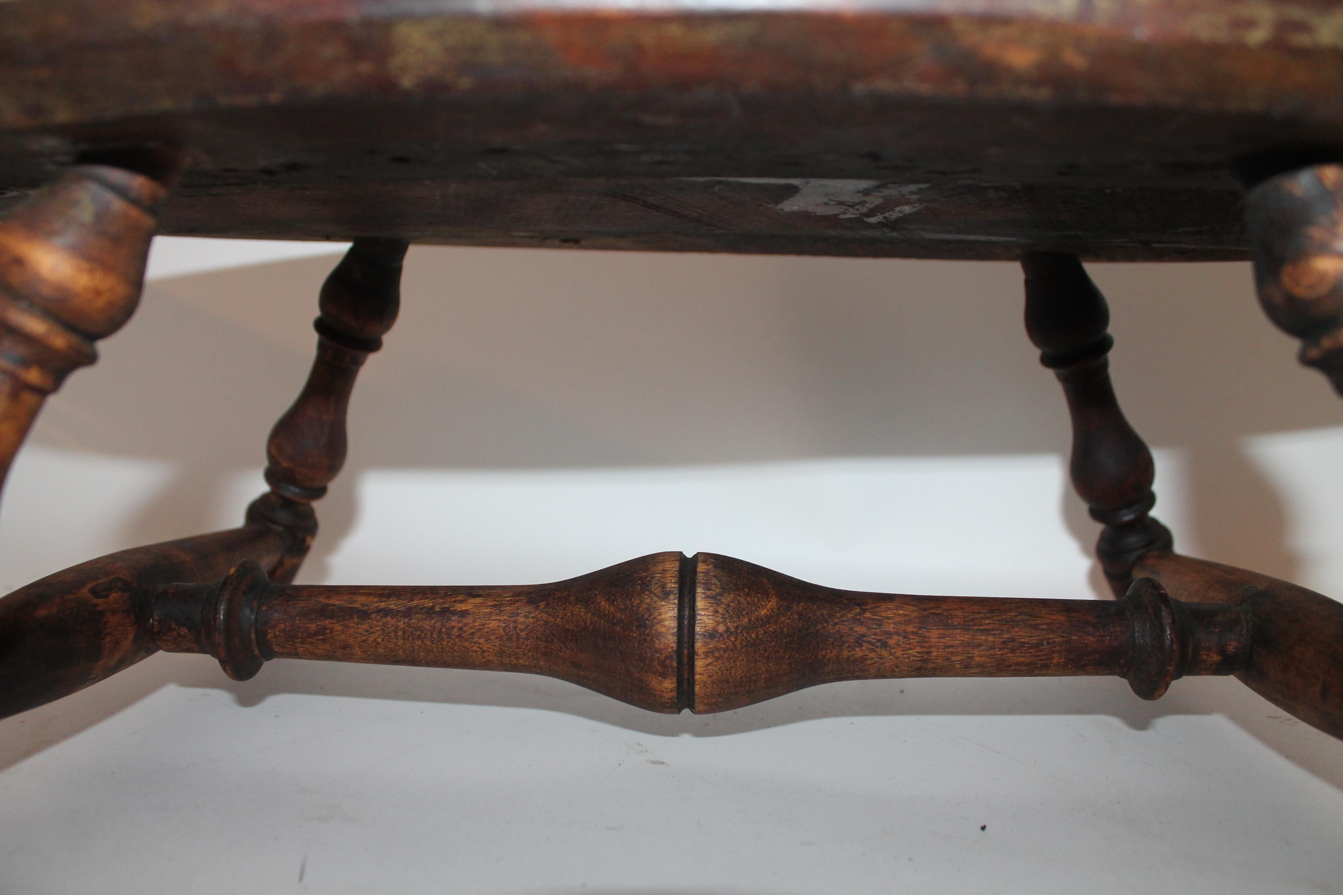 Hand-Carved 19th Century Oval Hitchcock Foot Stool from New England