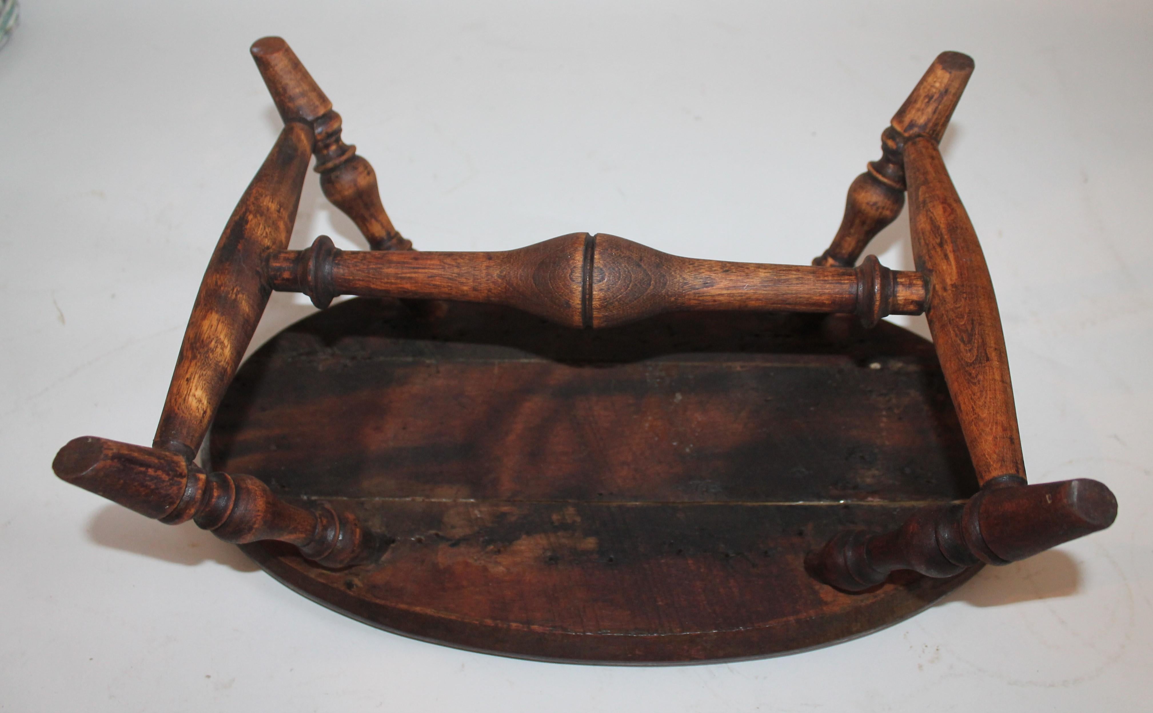 19th Century Oval Hitchcock Foot Stool from New England 1