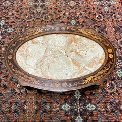 19th Century Oval Marble Top Low Side Table