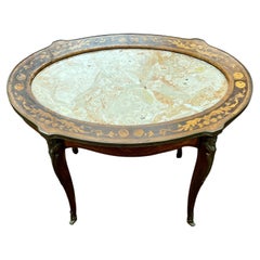 19th Century Oval Marble Top Low Side Table