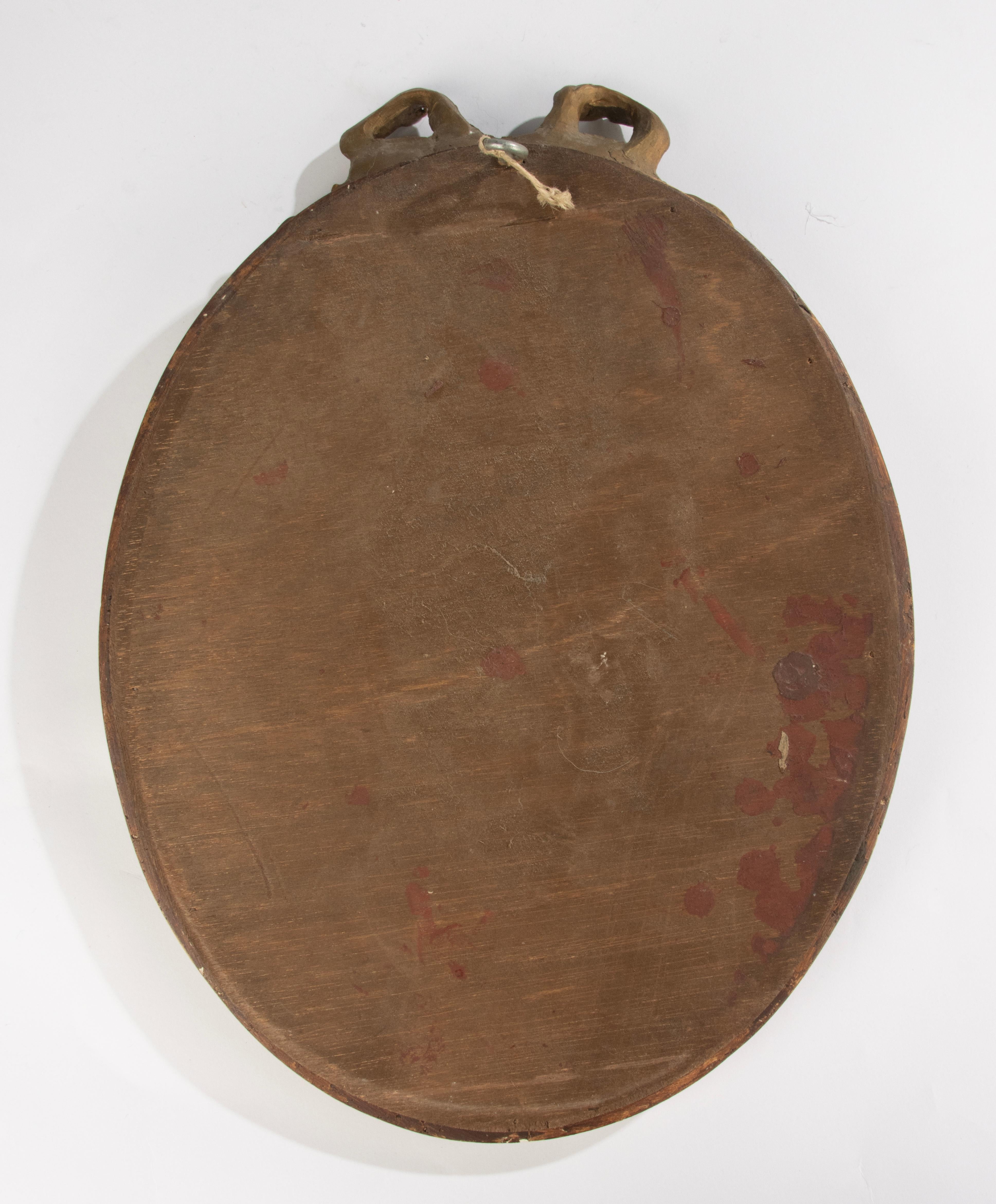 19th Century Oval Mirror - Louis XVI Style - Gilded Gesso on Wood - Small For Sale 6