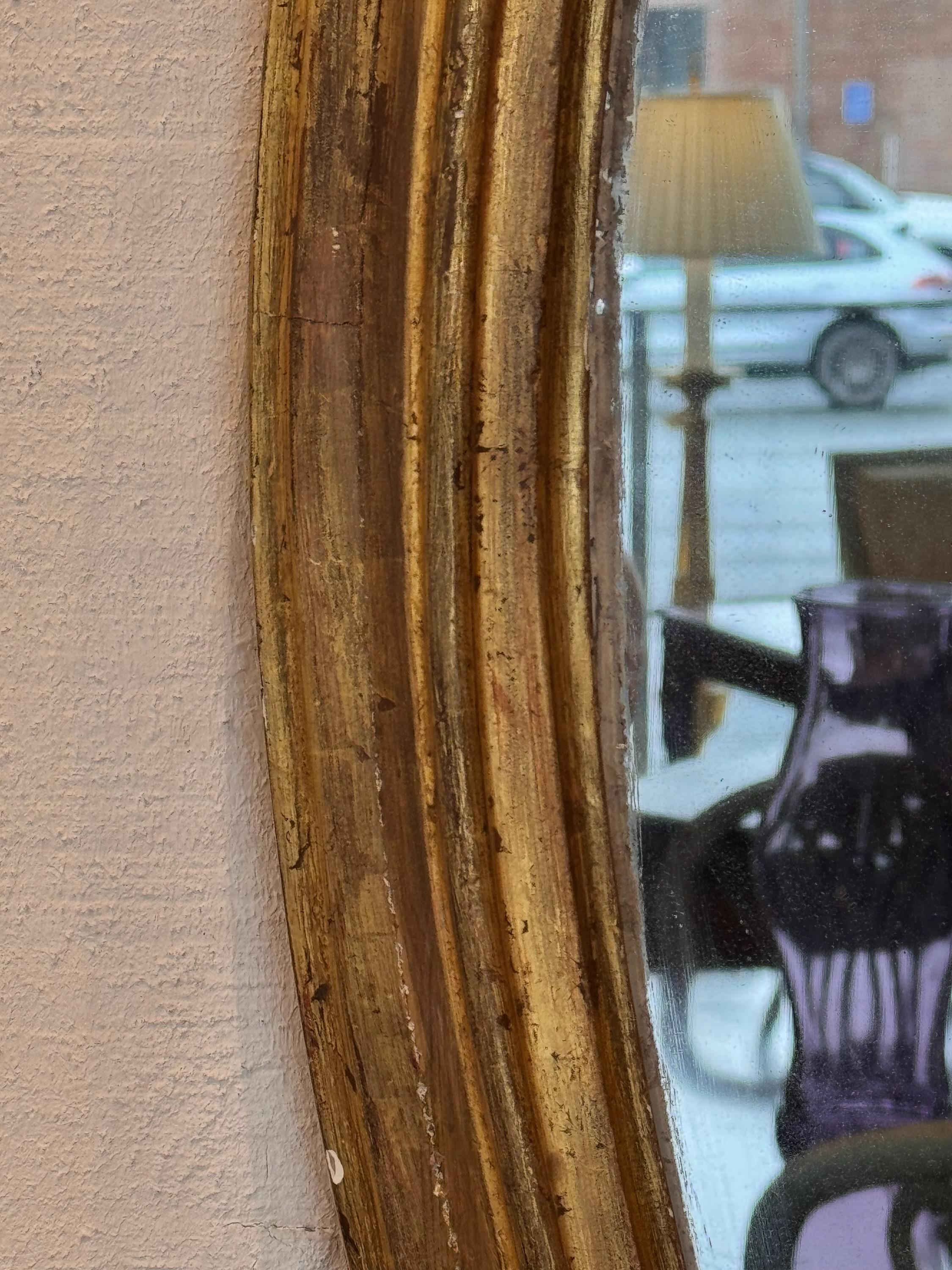 19th Century Oval Mirror With Giltwood Frame 2