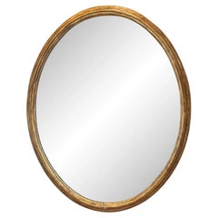 19th Century Oval Mirror With Giltwood Frame