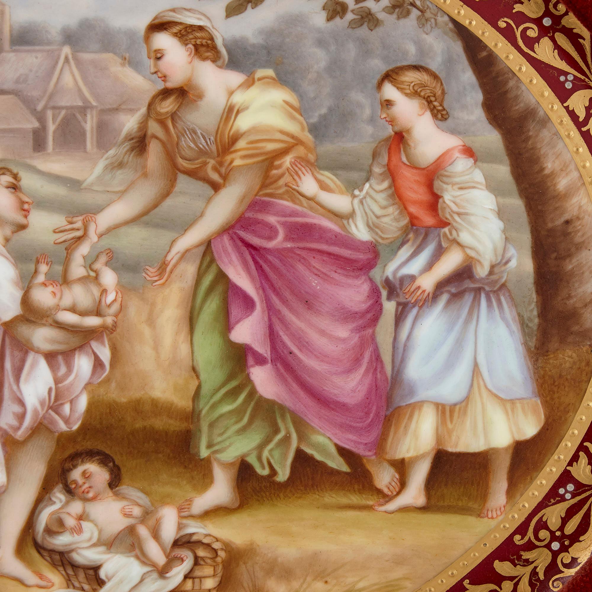 Austrian 19th Century Oval Porcelain Plaque by Royal Vienna For Sale