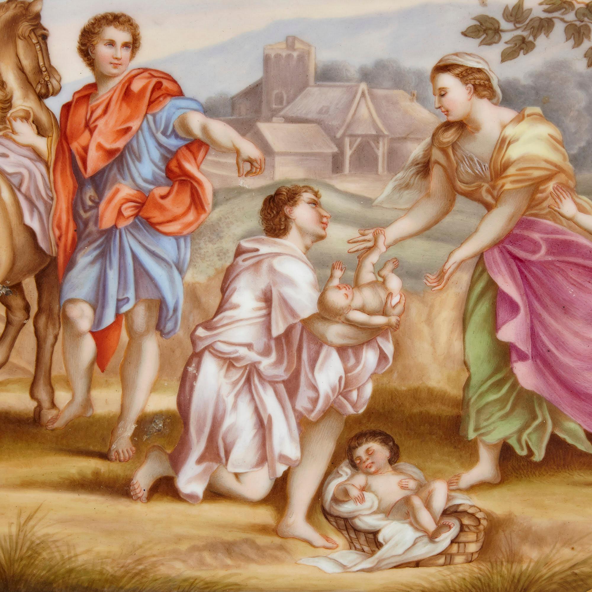 19th Century Oval Porcelain Plaque by Royal Vienna In Good Condition For Sale In London, GB