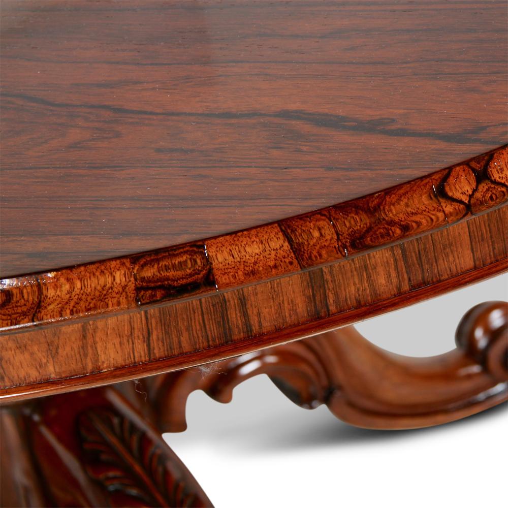 19th Century Oval Table with Single Pedestal Carved Base In Good Condition In Vancouver, British Columbia