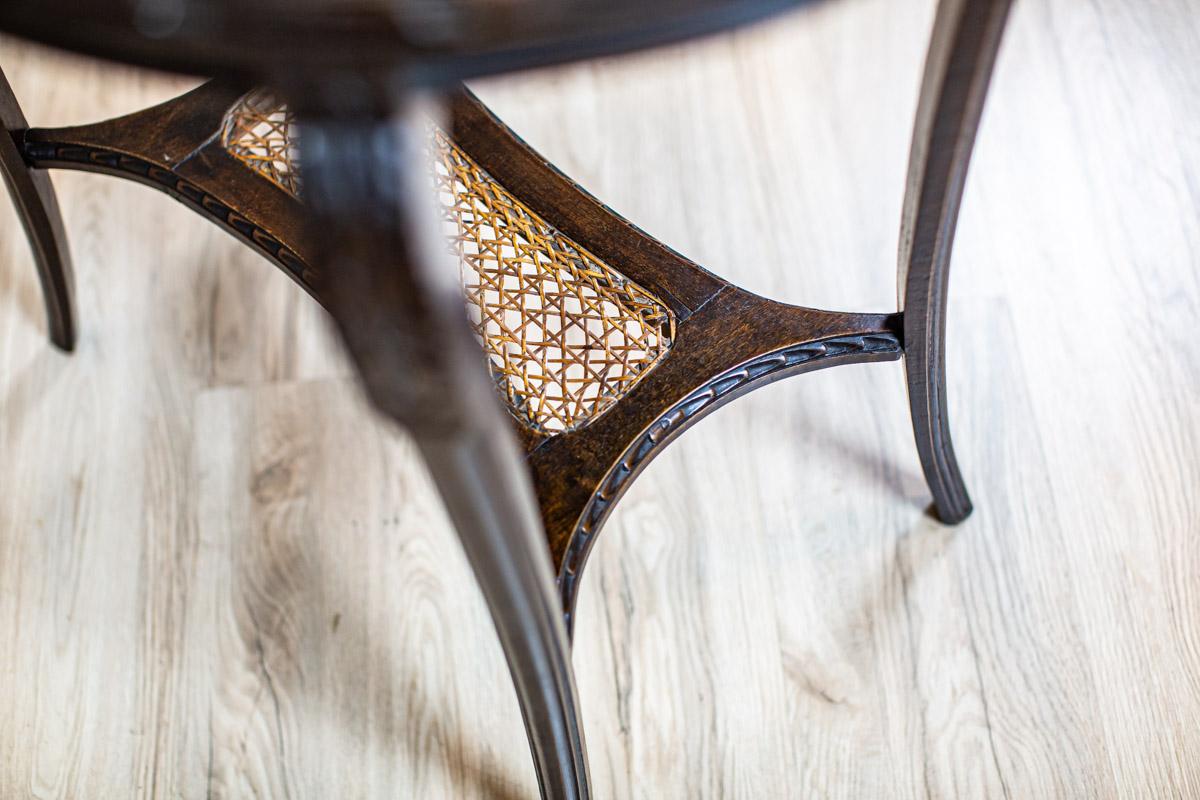 19th-Century Oval Walnut Coffee Table with Marble Top 8