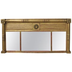 Antique 19th Century Over Mantel Mirror with Original Gilt