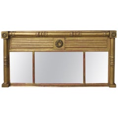 19th Century Over Mantel Mirror with Original Gilt