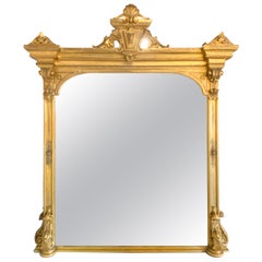 19th Century Over the Mantel / Console or Wall Mirror. Large and Impressive 