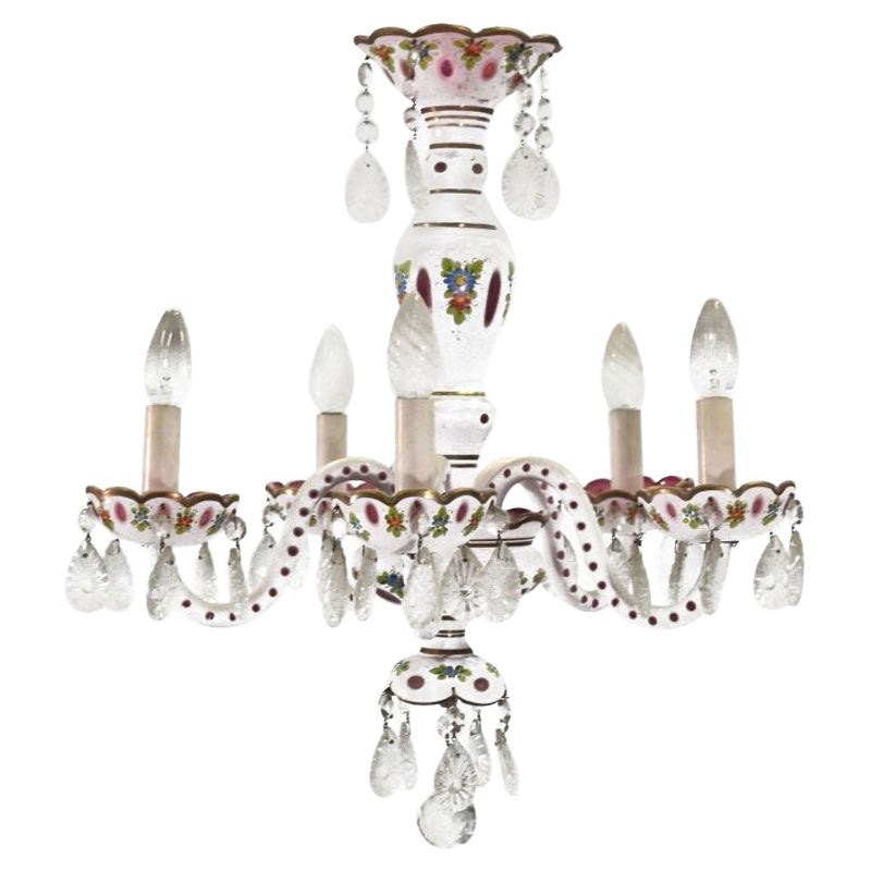 19th Century Overlay Chandelier For Sale
