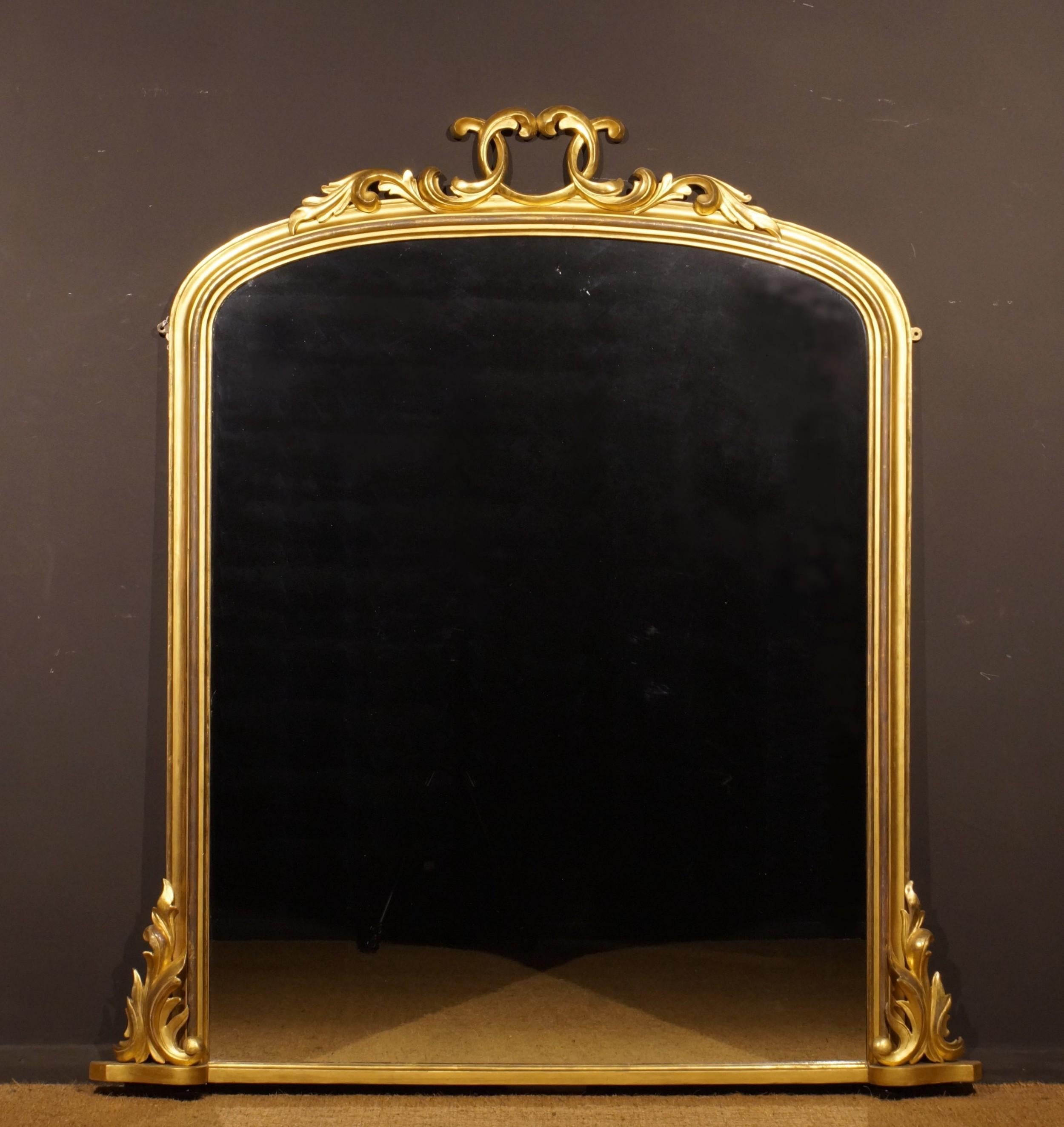 19th century overmantle mirror In Good Condition In London, GB