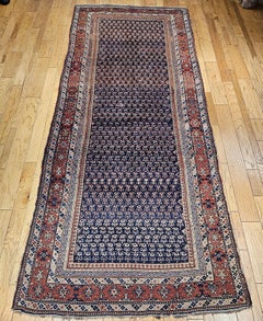 19th Century Oversize Persian Kurdish Gallery Rug in Allover Paisley Pattern