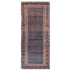 19th Century Oversize Persian Kurdish Gallery Rug in Allover Paisley Pattern
