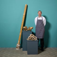 Palo per tende in legno dorato della casa di campagna del 19° secolo