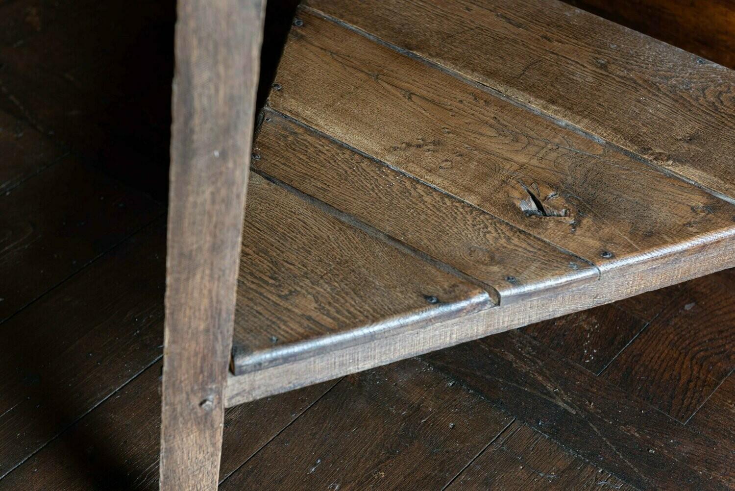 19th Century Oversized English Oak Cricket Table In Good Condition In Staffordshire, GB