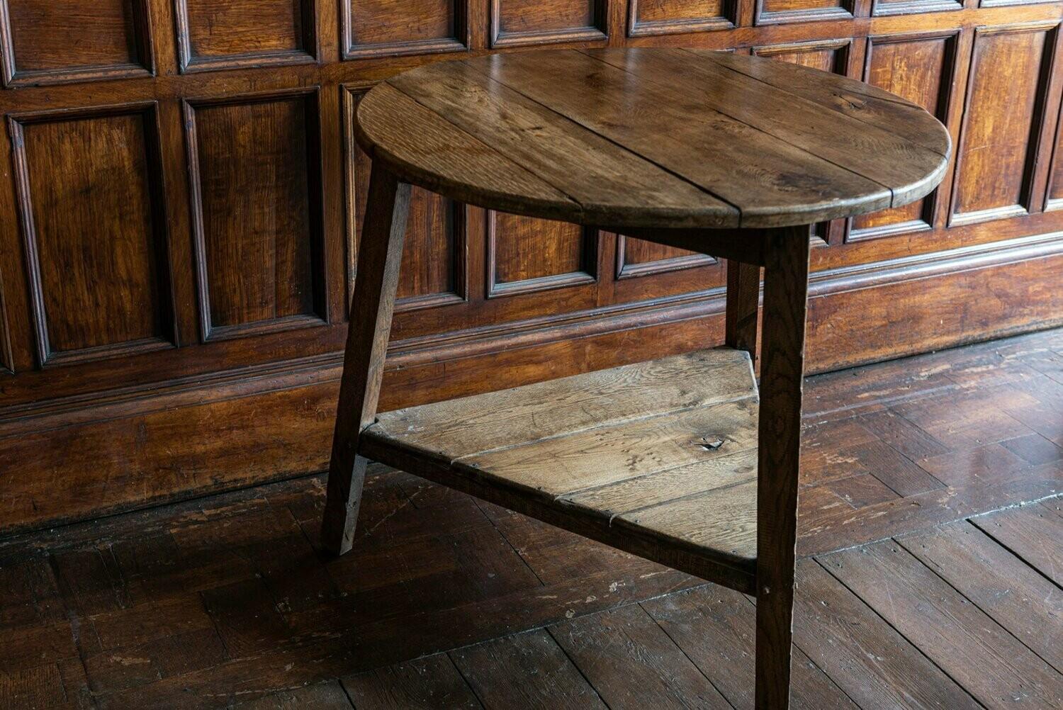 19th Century Oversized English Oak Cricket Table 2