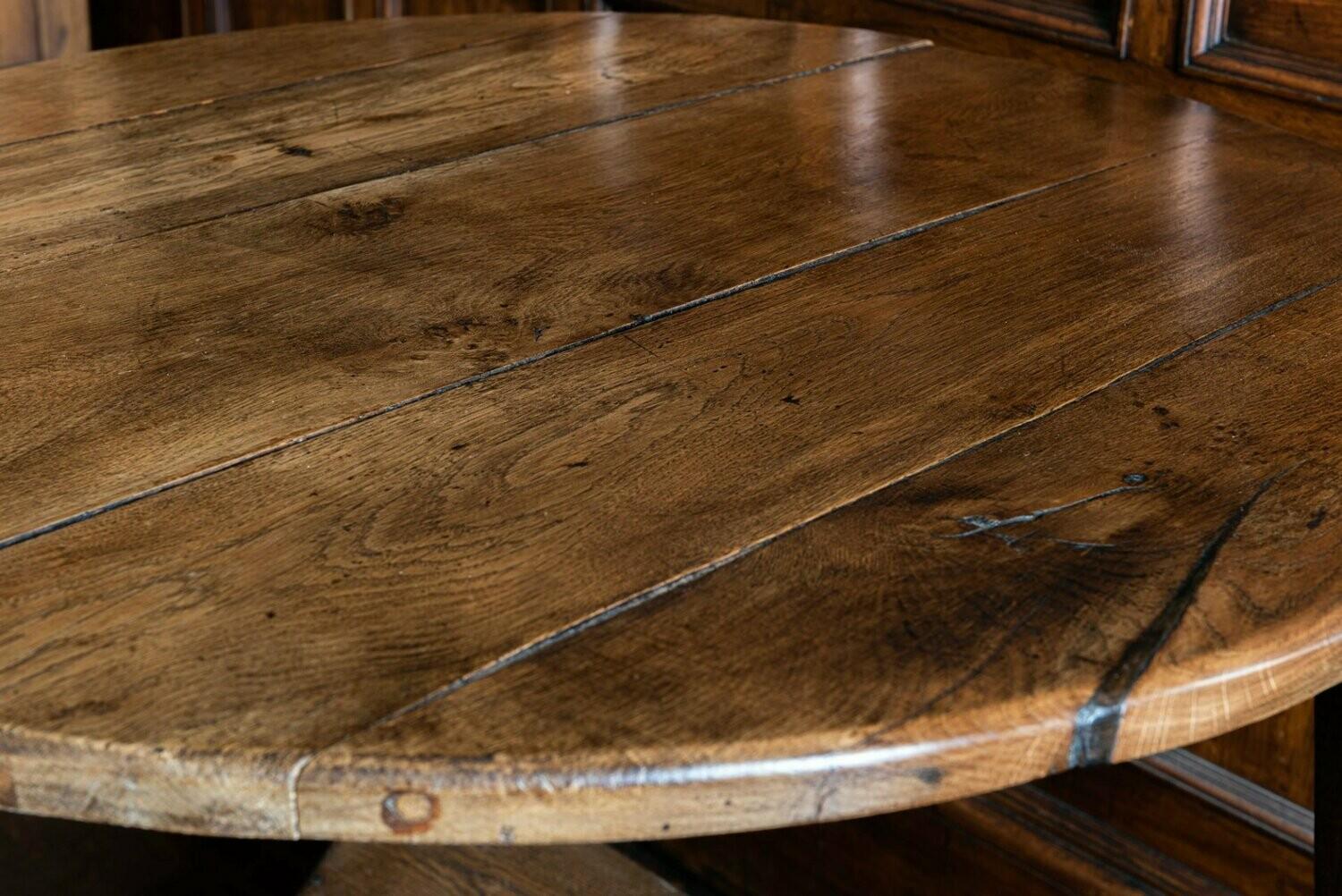 19th Century Oversized English Oak Cricket Table 4