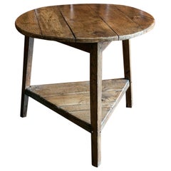 Antique 19th Century Oversized English Oak Cricket Table