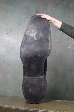 19th Century Oversized Huge Folk Art Full Leather Trade Show Balmoral Boot