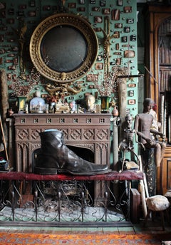 19th Century Oversized Huge Folk Art Full Leather Trade Show Sign Balmoral Boot