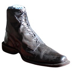 19th Century Oversized Huge Folk Art Full Leather Trade Show Sign Balmoral Boot