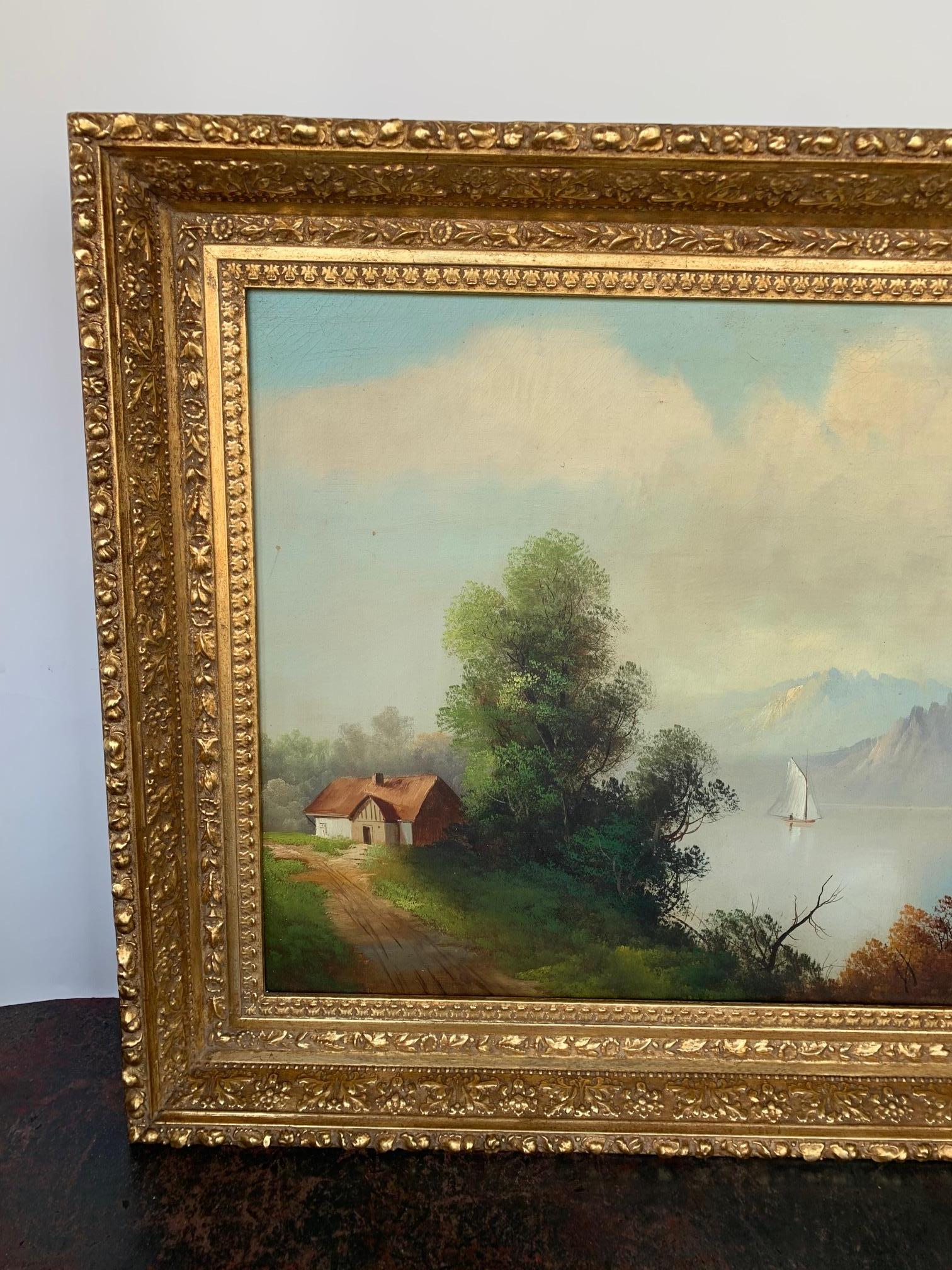 Other 19th Century Oversized Oil on Canvas Landscape For Sale