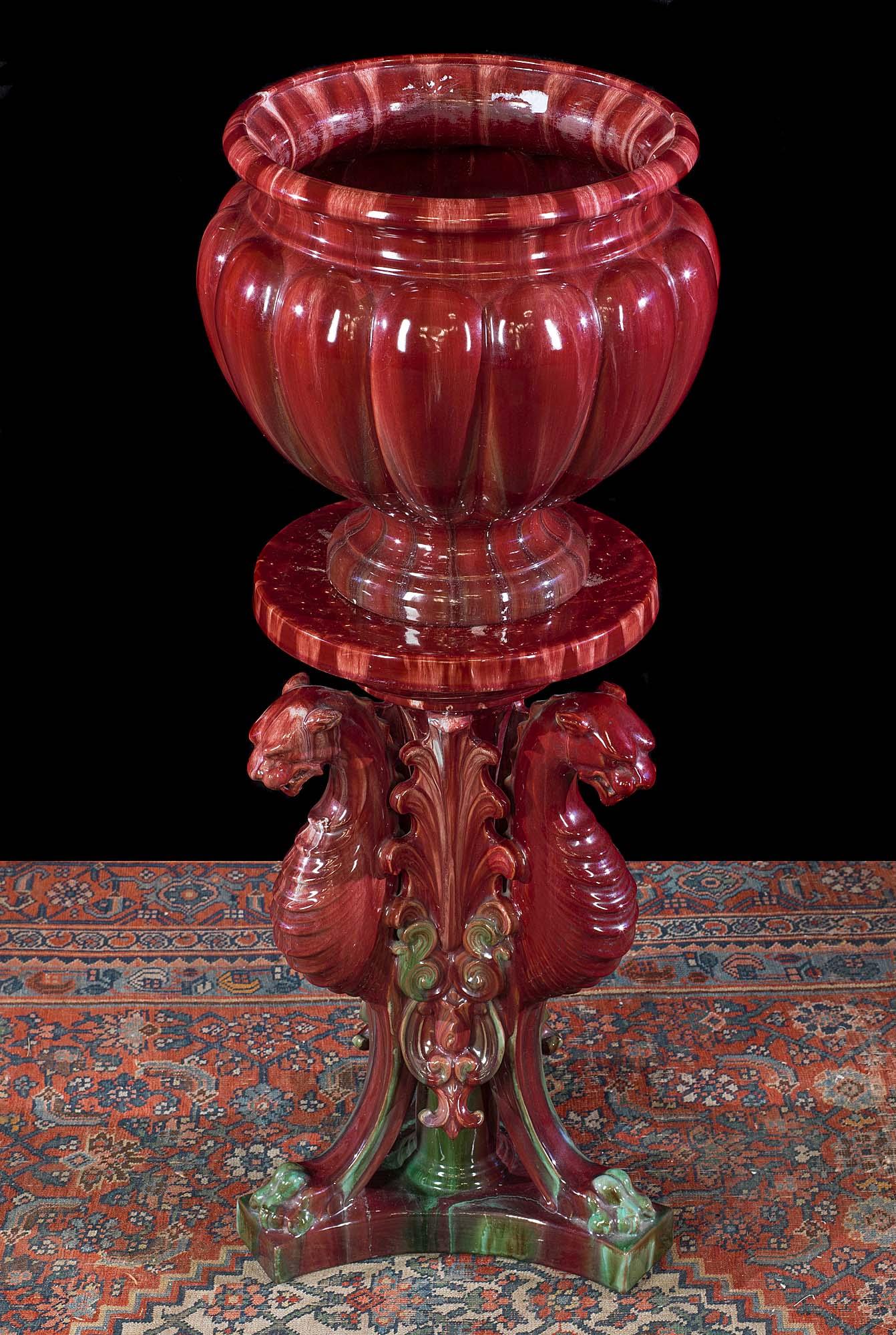 19th Century Ox Blood Sang de Boeuf Jardinière Attributed to C Massier In Good Condition In London, GB
