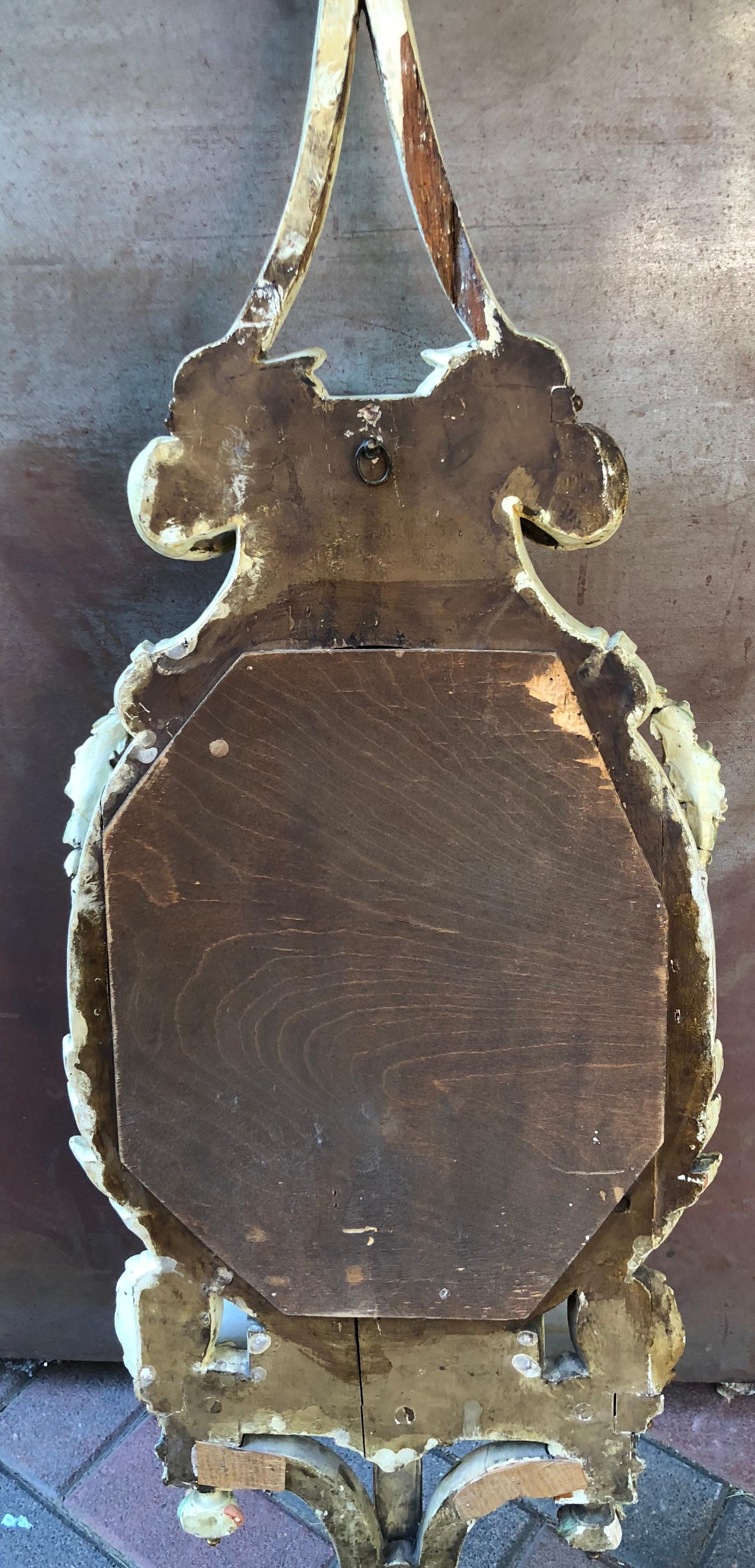 19th Century Paint Decorated Italian Mirror In Good Condition In Wiscasset, ME