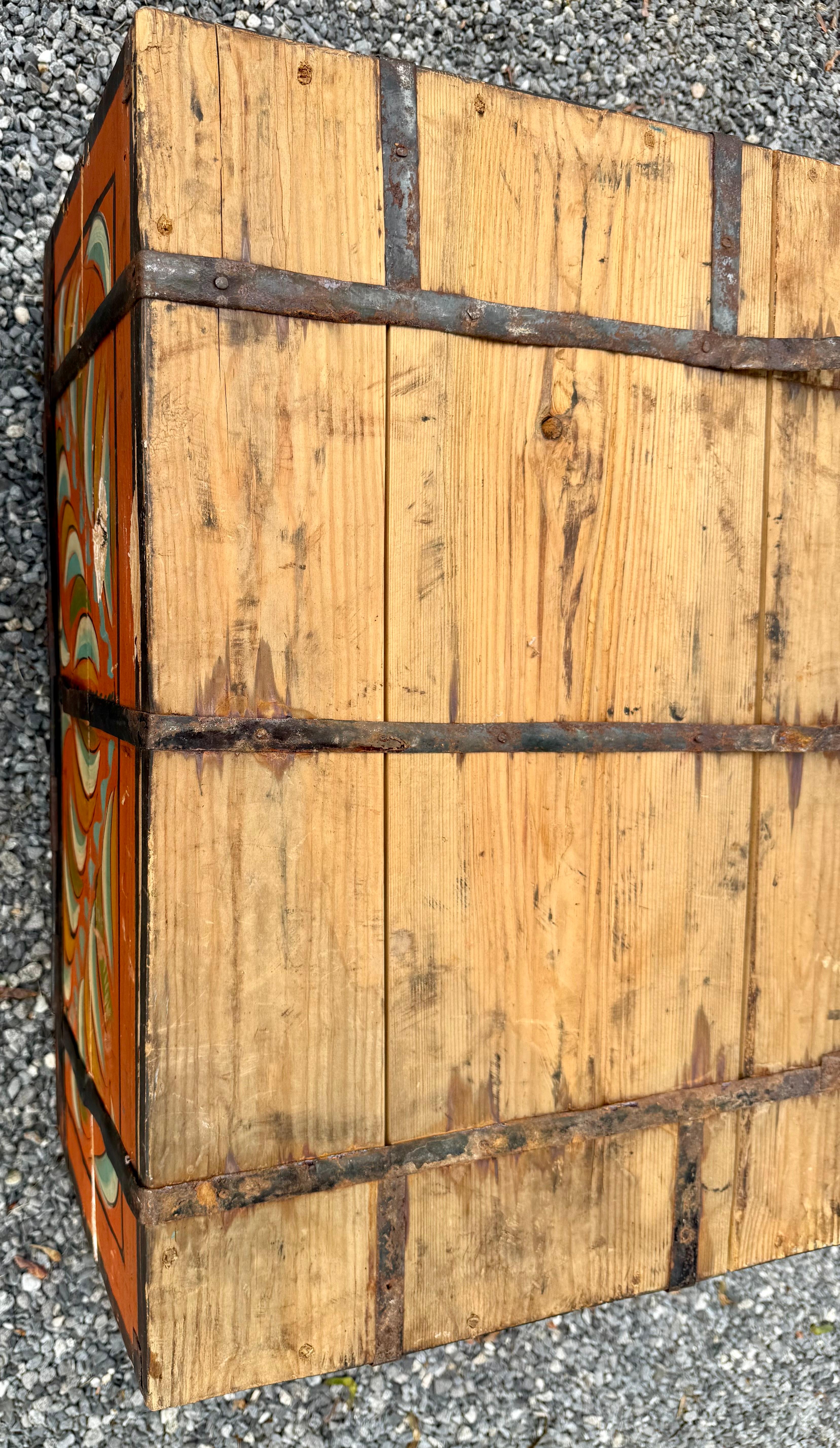 19th Century Paint Decorated Storage Box For Sale 3