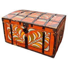 19th Century Paint Decorated Storage Box