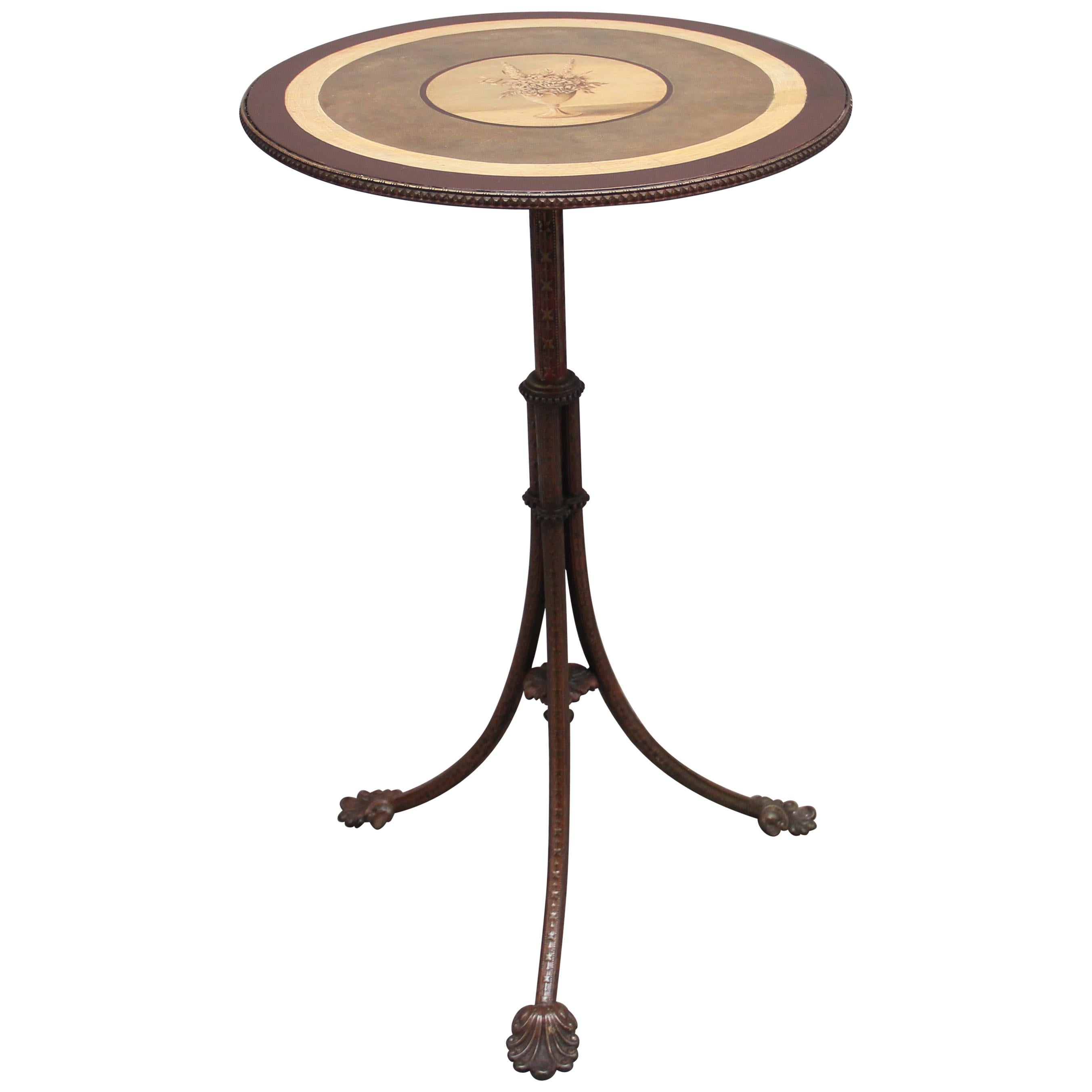 19th Century Painted and Brass Occasional Table