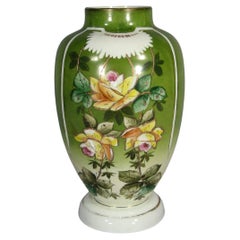 Antique 19th-Century Painted and Enameled Opaline Vase -1Y33