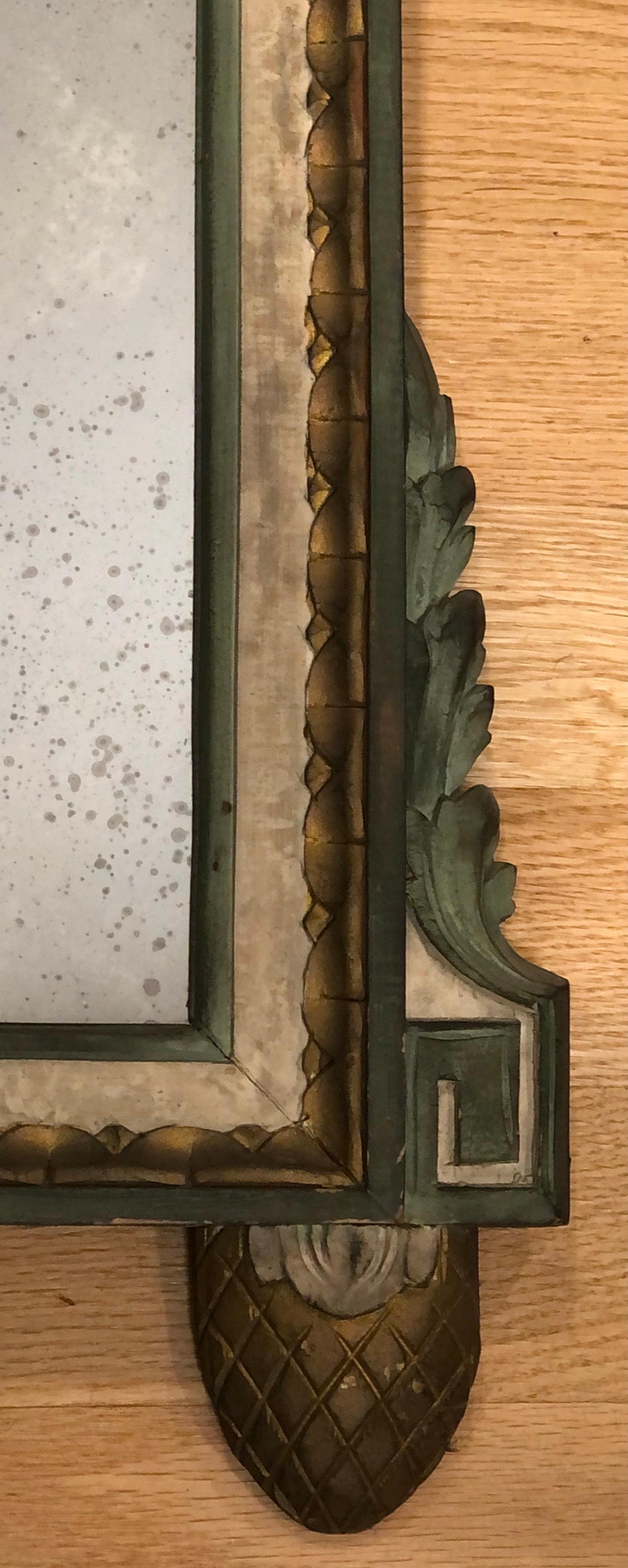 Late 19th Century 19th Century Painted and Gilt Louis XVI Mirror