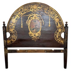 19th Century Painted and Gilt Spanish Headboard