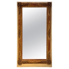 Specchio dipinto e in legno dorato del XIX secolo