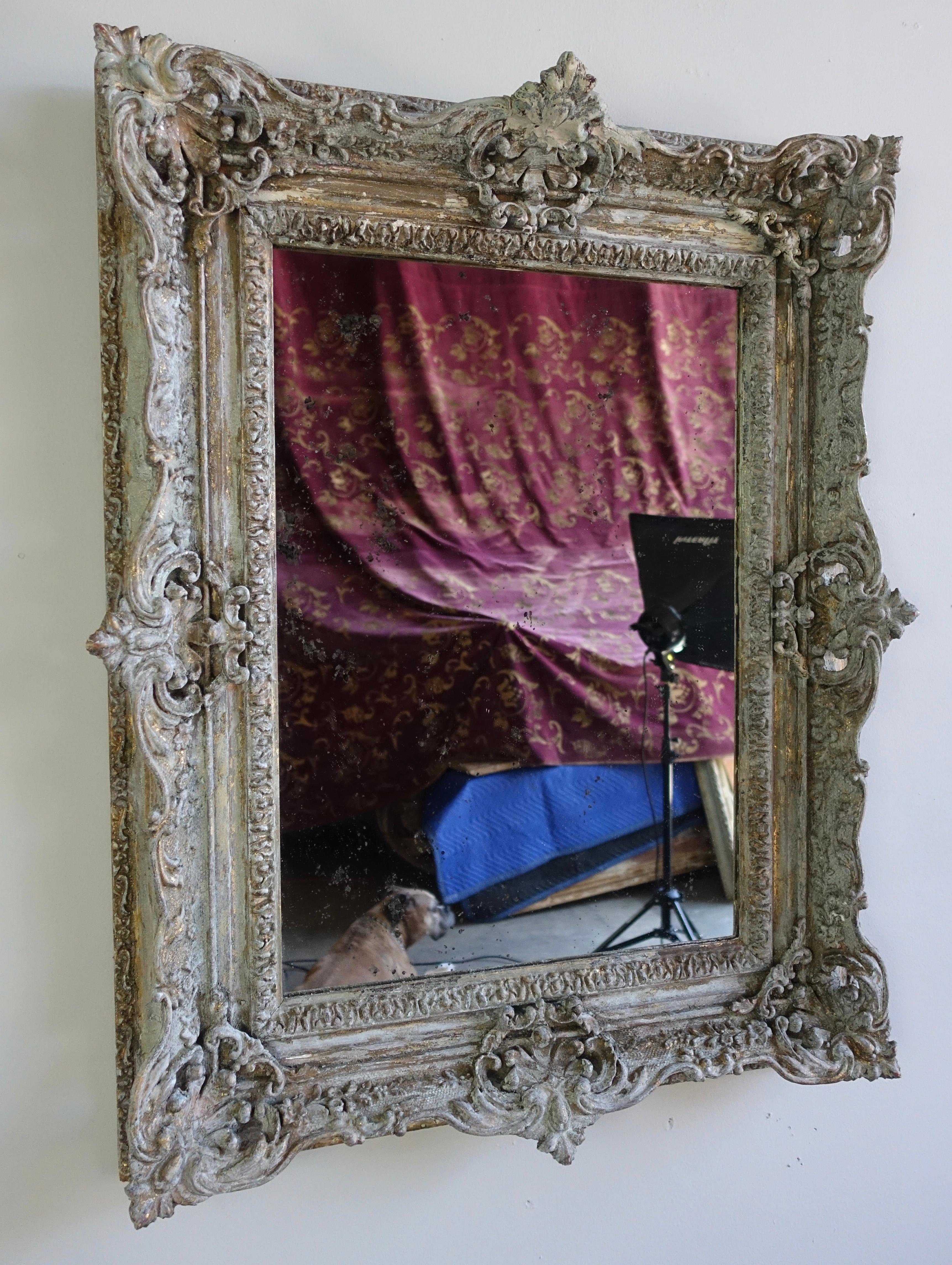 Other 19th Century Painted and Parcel-Gilt French Frame with Mirror