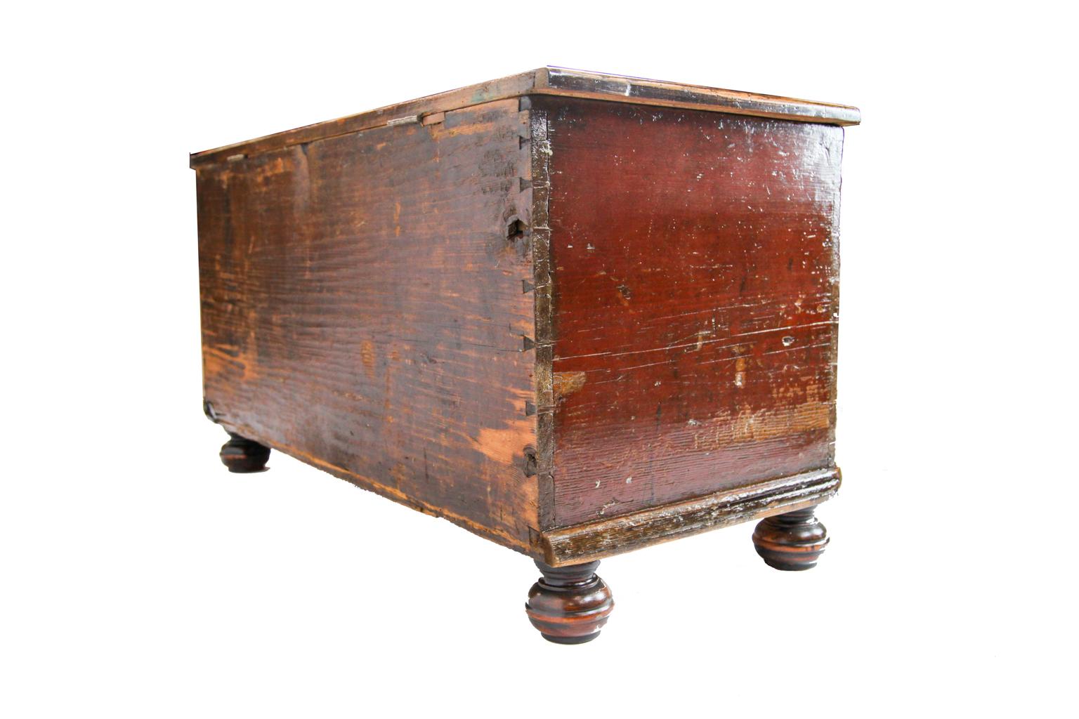 Steel 19th Century Painted Blanket Chest For Sale