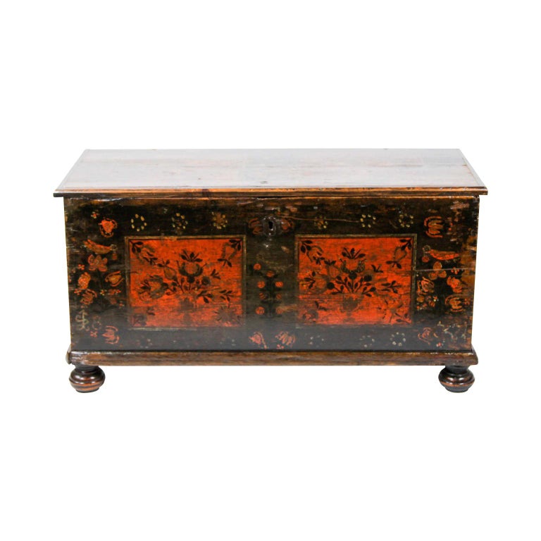 19th Century Painted Blanket Chest For Sale