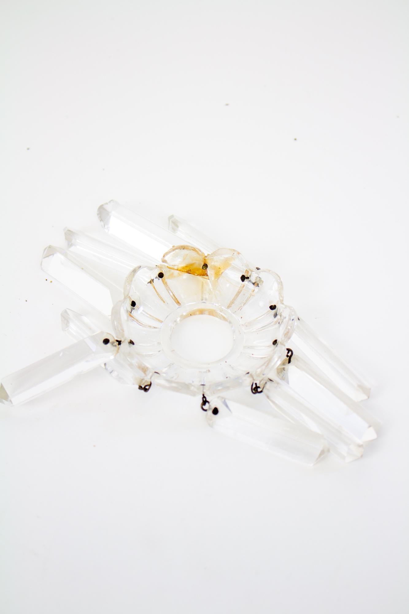 Vierarmige Baccarat-Kerzenleuchter aus lackiertem Messing und Kristall aus dem 19. Jahrhundert – ein Paar im Angebot 8