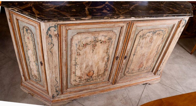 Wood 19th Century Painted Buffet For Sale
