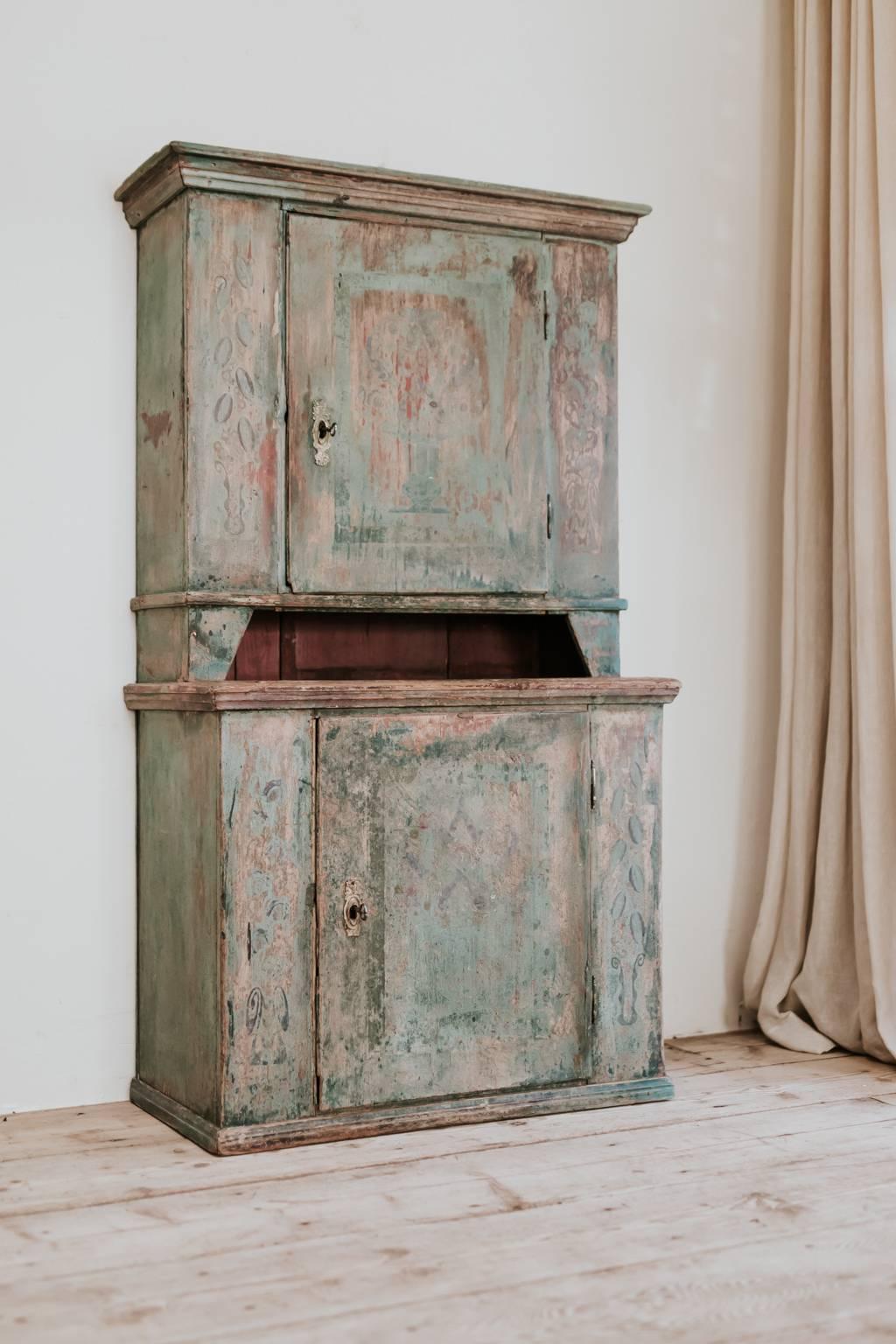 French 19th Century Painted Cabinet or Cupboard