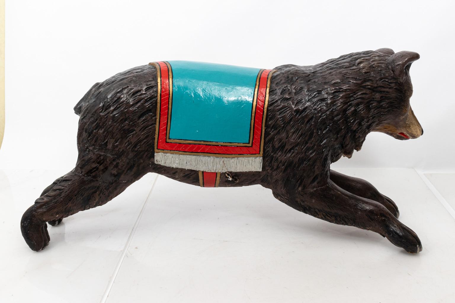 19th Century Painted Carousel Bear Figure In Good Condition In Stamford, CT