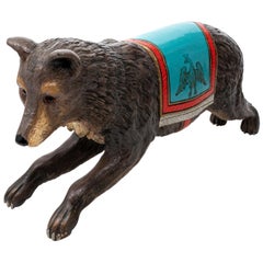 19th Century Painted Carousel Bear Figure